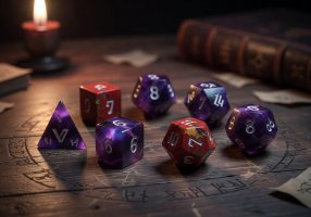 Set of beautifully crafted Dungeons and Dragons dice
